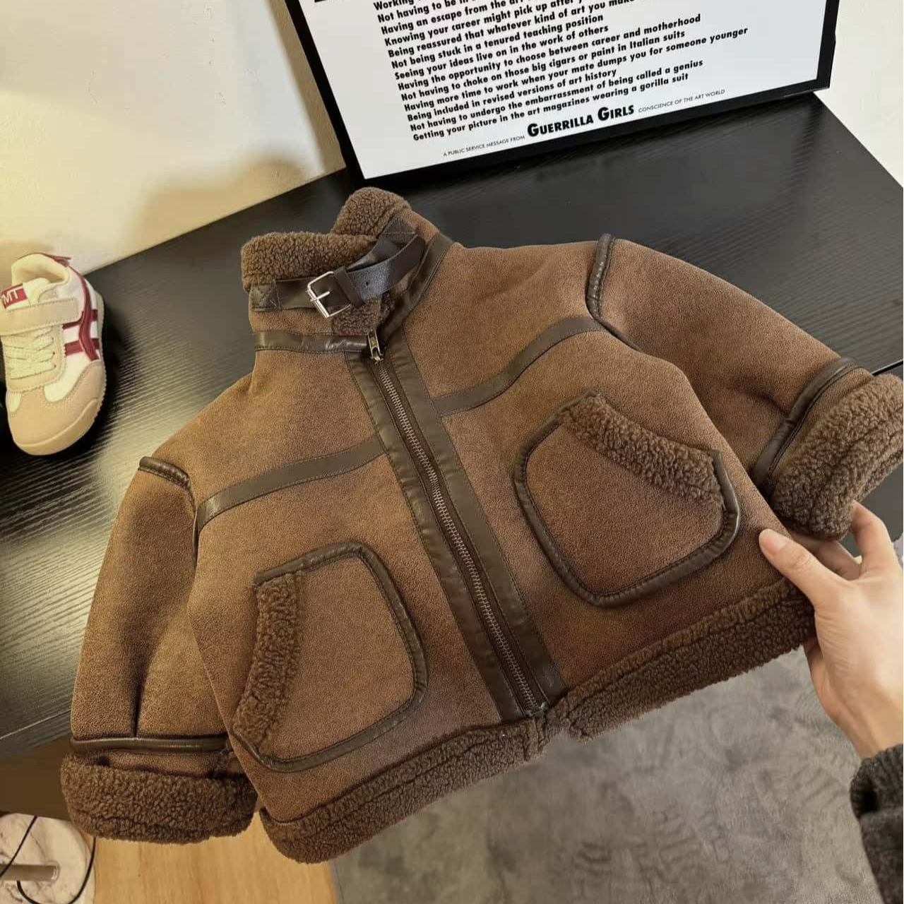 烫金皮毛一体儿童加厚韩版秋冬翻领拉链保暖棉衣外套