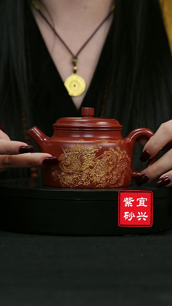 【闪购商品】紫砂茶壶85德钟   描金   手工紫砂壶YHJ