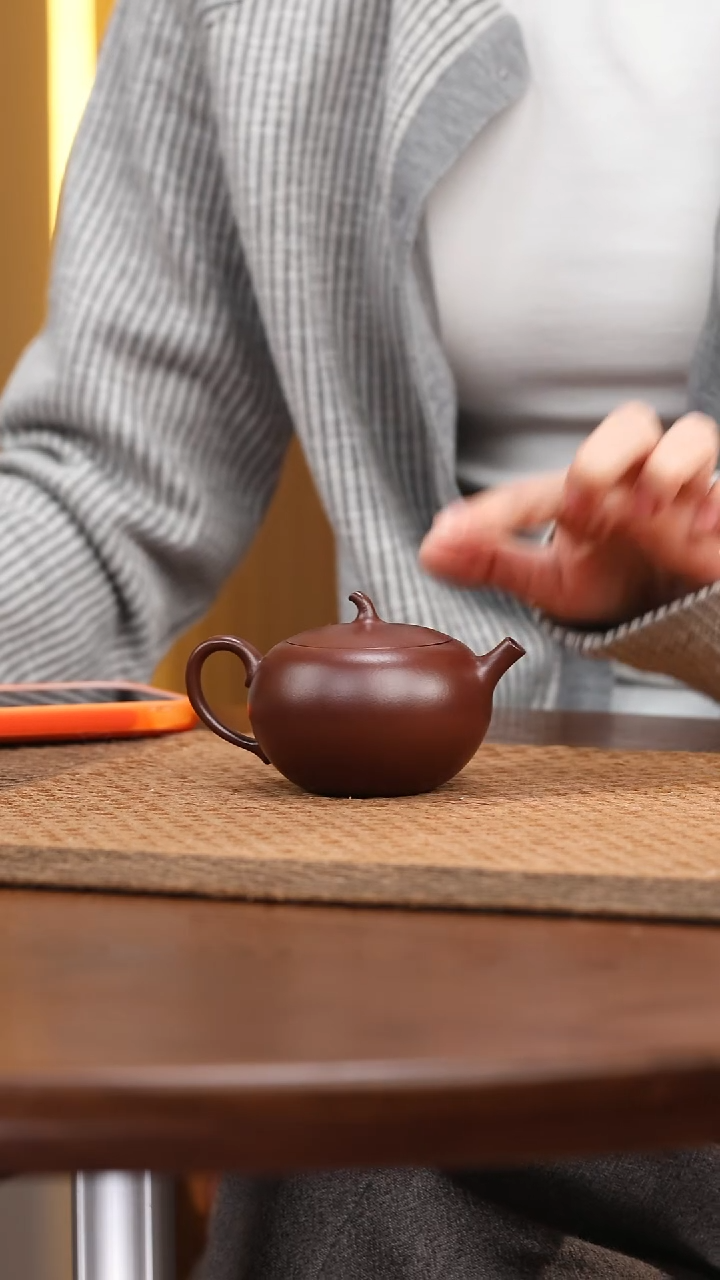 茶壶紫砂全手工紫泥茄瓜170cc