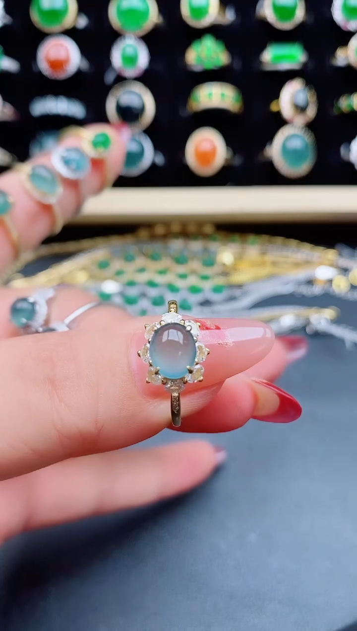 【闪购商品】翡翠戒指银S925镶嵌321321