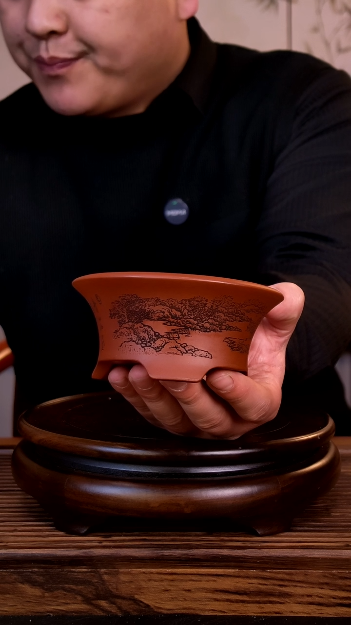 紫砂花盆紫砂花盆-内口9-4