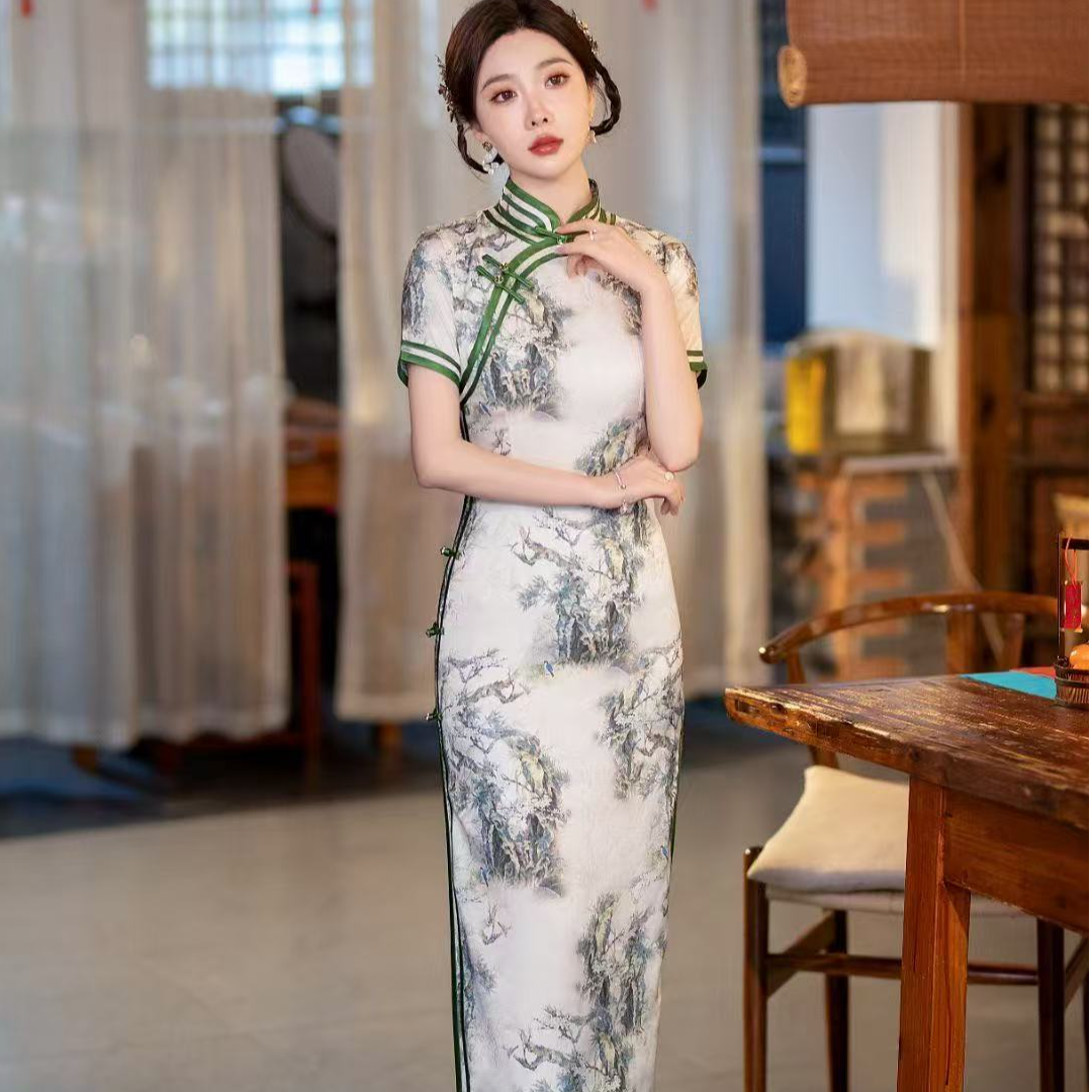 428--苏州高端夏款旗袍双层