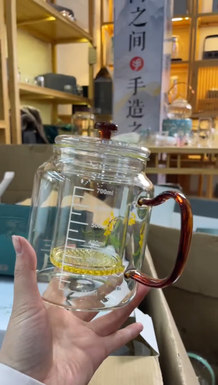 手工艺品玻璃遇器桂花750毫升神奇壶大号高硼硅玻璃