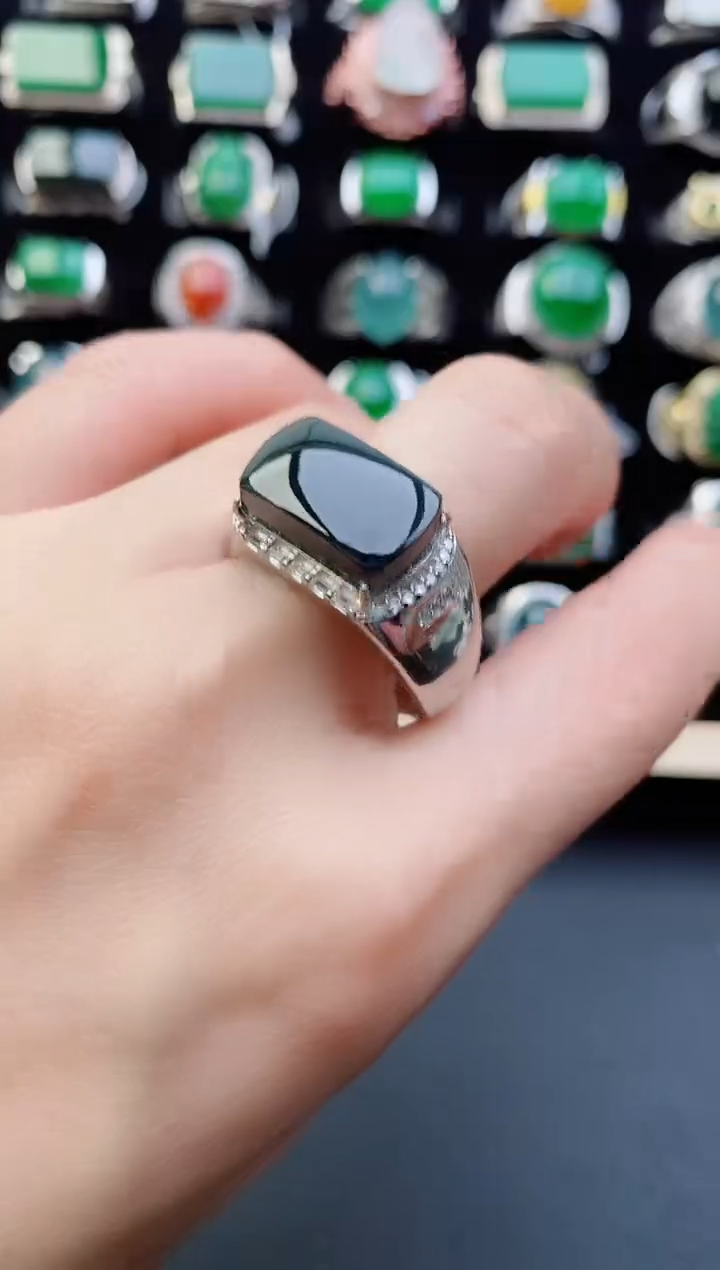 【闪购商品】翡翠戒指银S925镶嵌44254121
