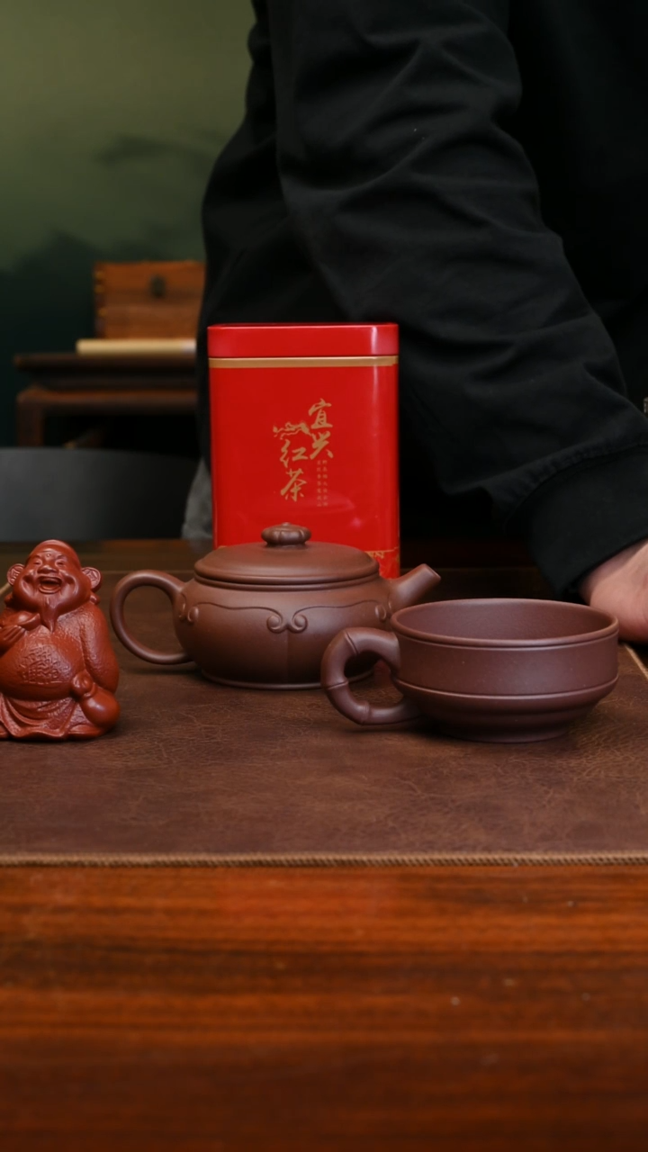 【闪购商品】紫砂茶壶锦鼓底槽青160cc