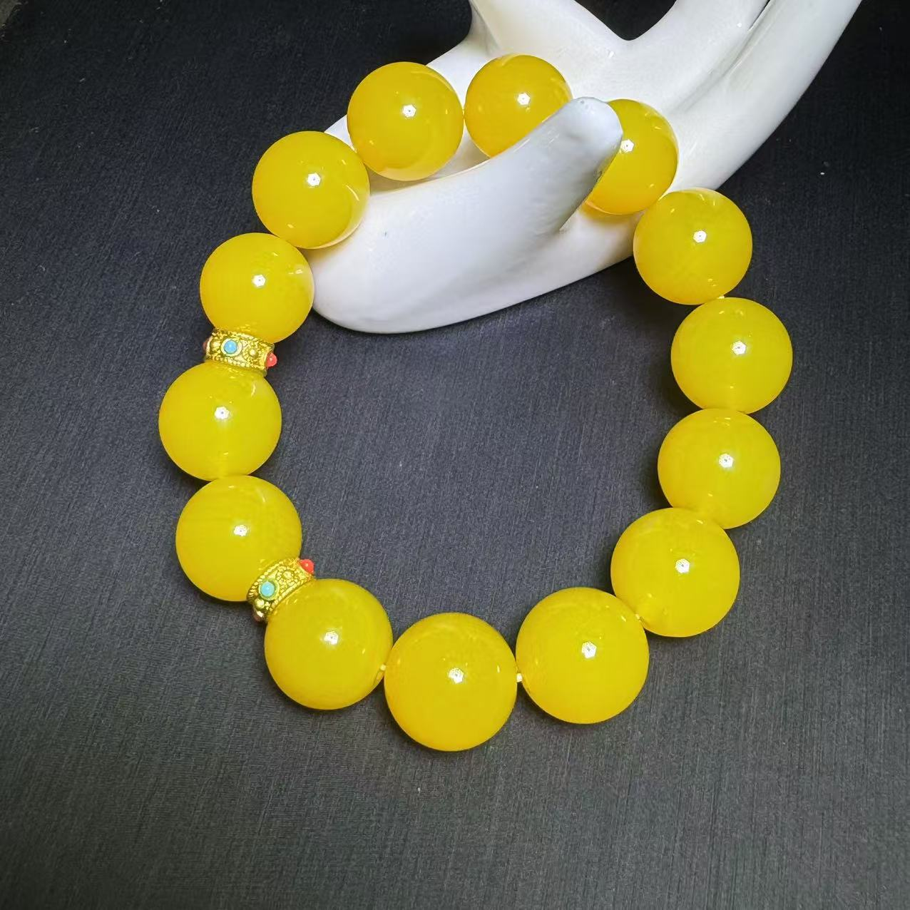 S7614【任会长珠宝】九品帝王黄玛瑙手串-送礼佳品