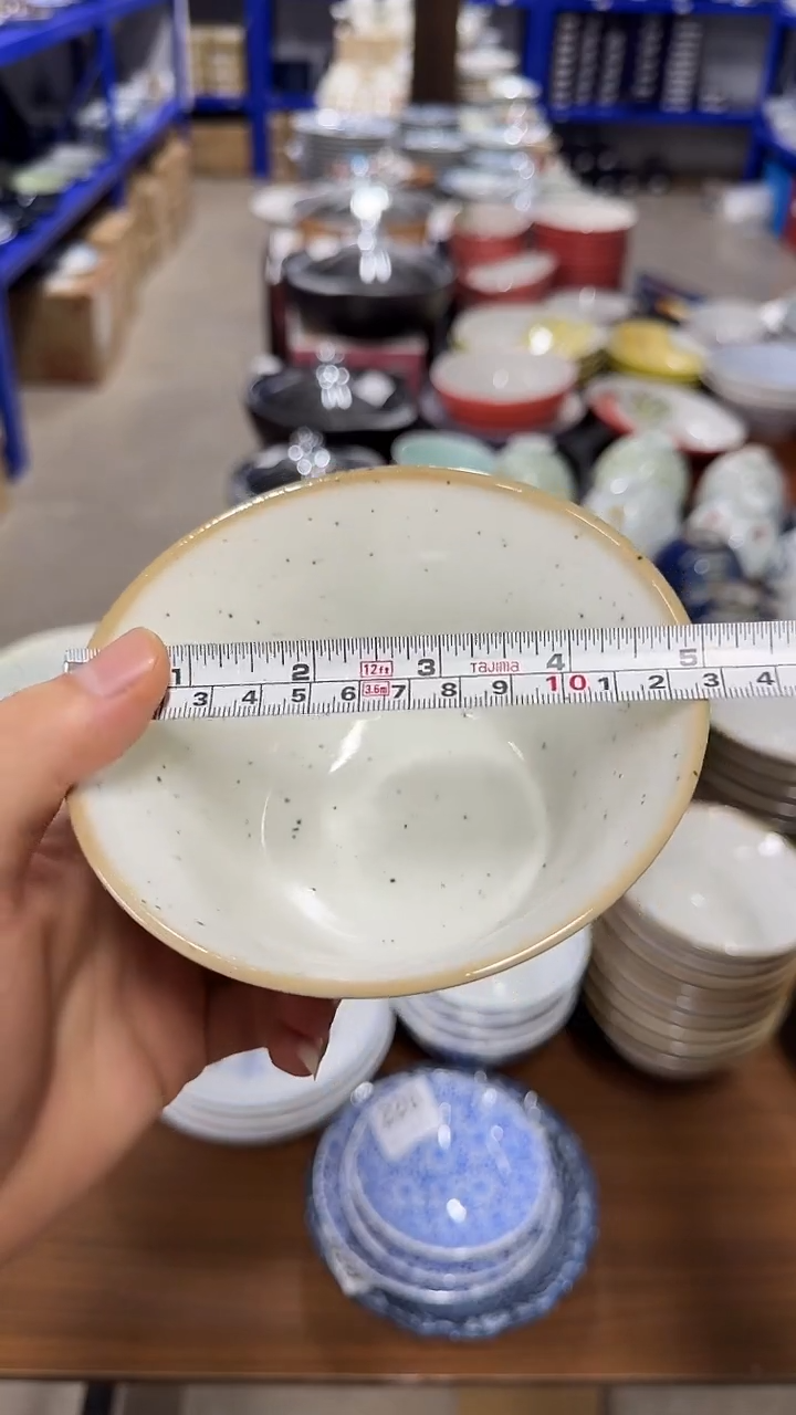 碗12cm色分三色饭碗