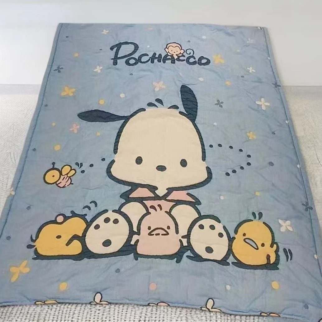 （蓝狗加厚版）120*150cm加厚全棉纱布泡芙被皱皱纱布提花A类机洗