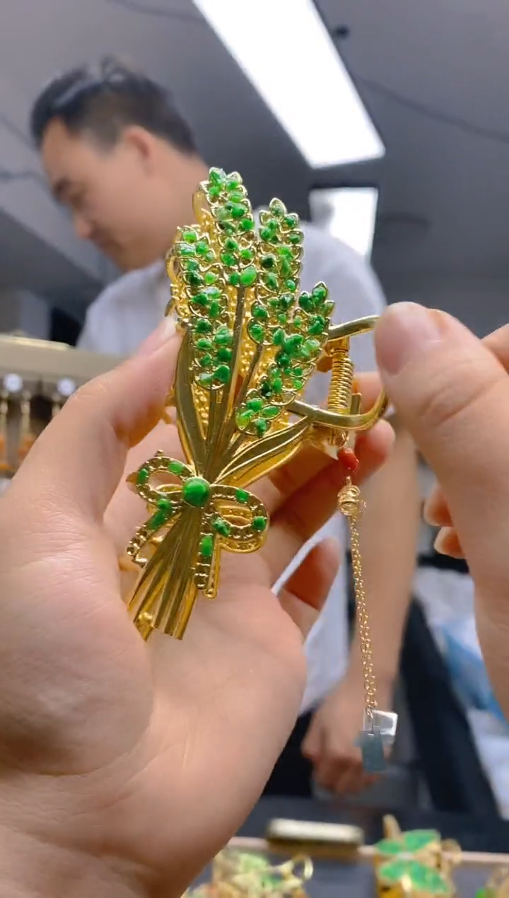 【闪购商品】翡翠耳饰合金0353翡翠发簪