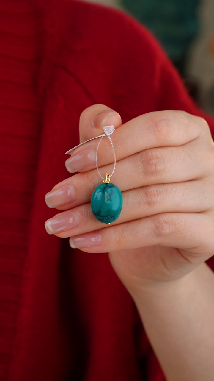 【闪购商品】绿松石吊坠(不含链)18K金镶嵌1