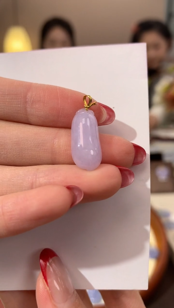 【闪购商品】翡翠颈饰18K金镶嵌天然缅甸a货翡翠