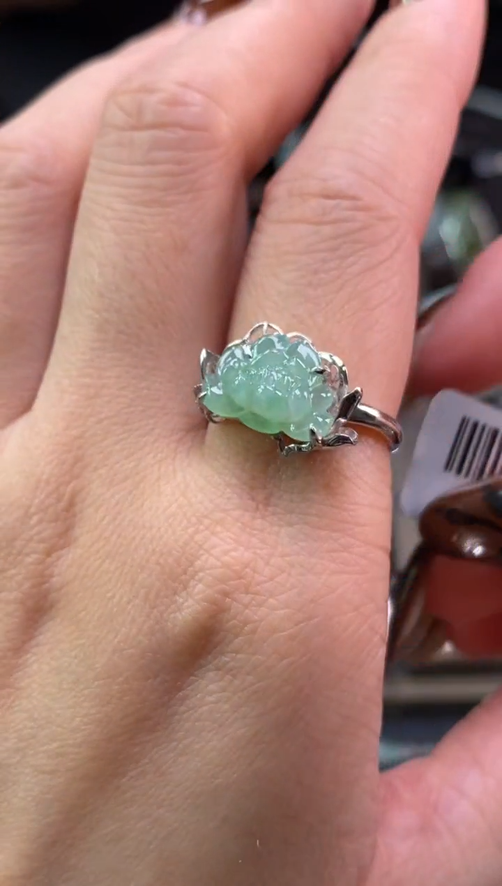 颈饰银S925镶嵌翡翠净货19286