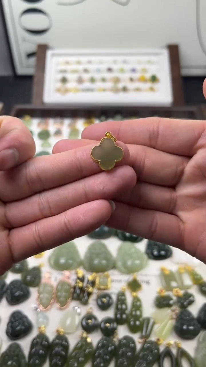 吊坠(不含链)银S925镶嵌和田玉1