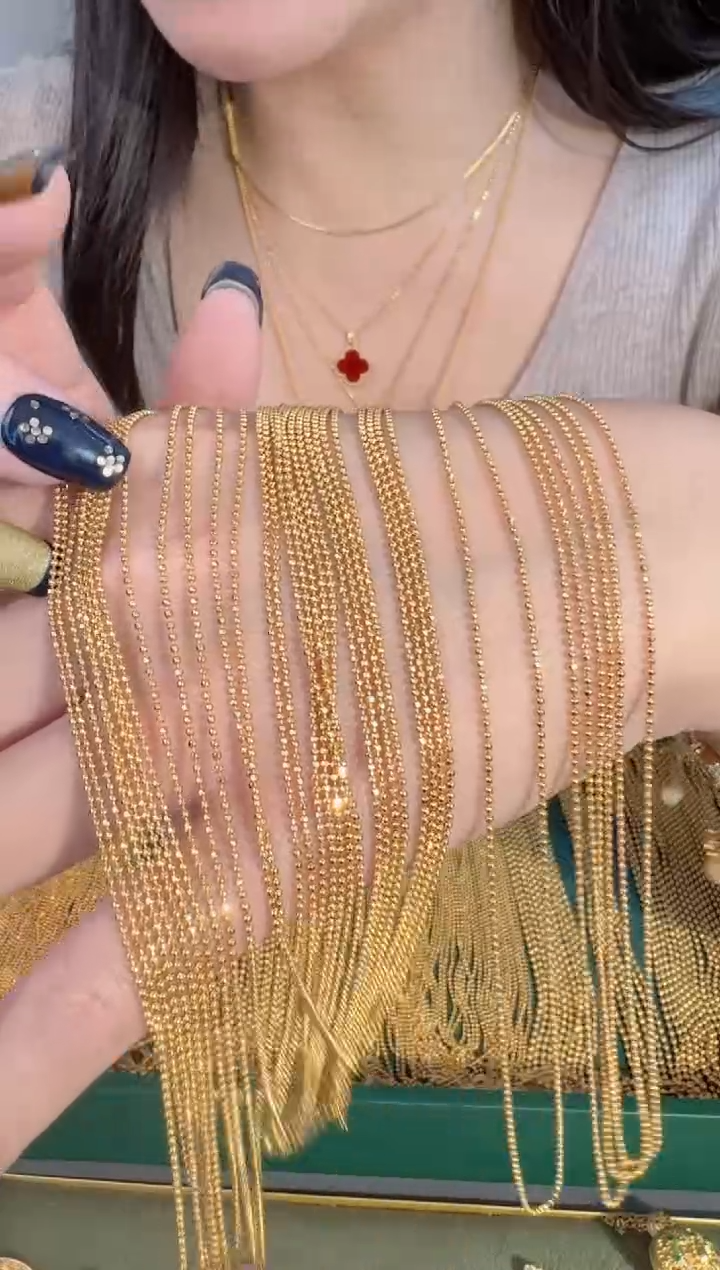 45cm固定不可调节切面珠珠链1.78g（多样性发货）