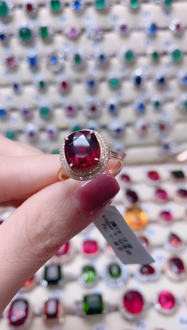 【闪购商品】碧玺18K金戒指18K金镶嵌1