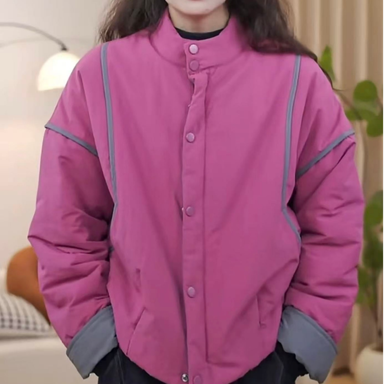 韩版女宽松保暖棉衣立领女式复古加厚棉服休闲时尚百搭中年妈妈装