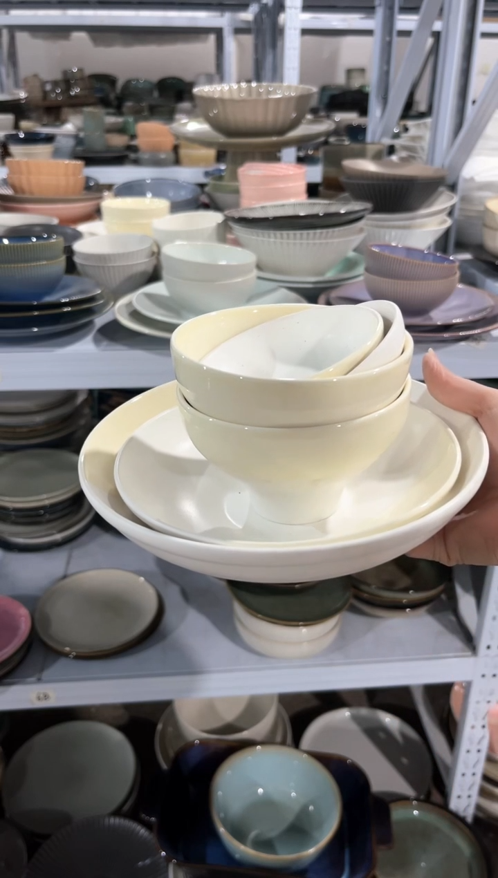 【闪购商品】瓷片外贸尾货瑕疵满20包邮X6 鹅黄六件套