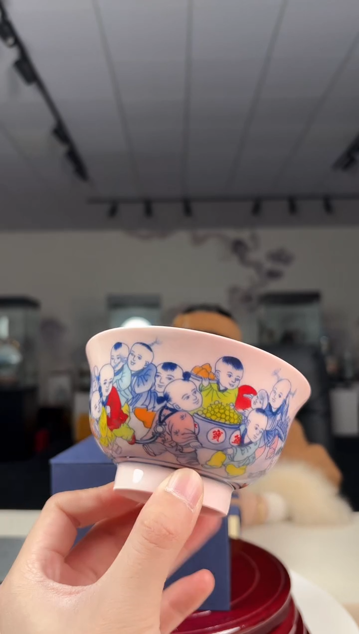 碗陶瓷红稀4.5英寸十八才子碗+礼盒