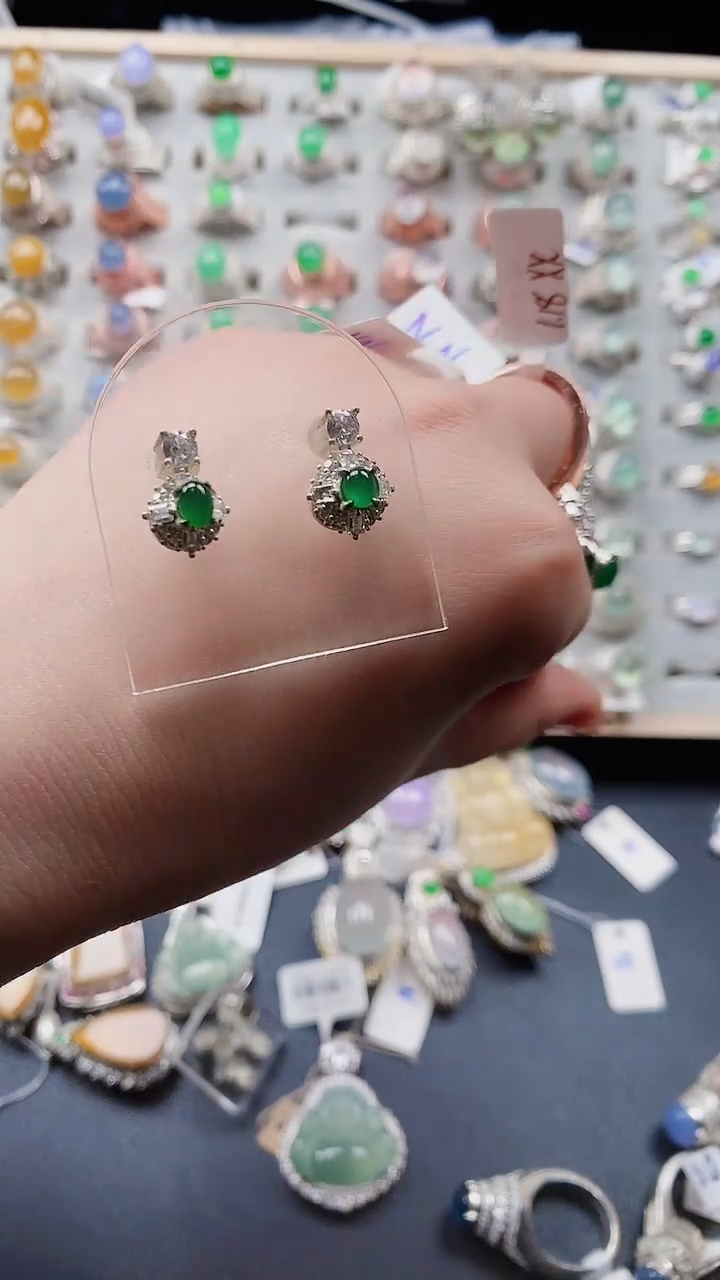 【闪购商品】翡翠戒指银S925镶嵌 盘主女戒专场