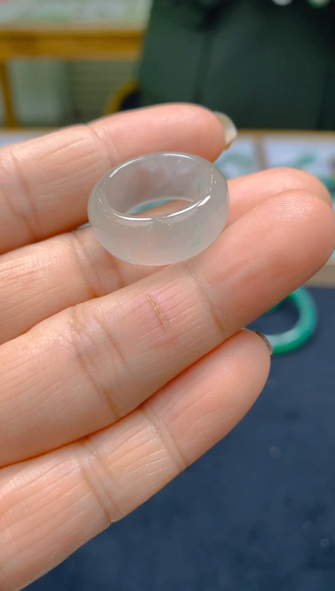 【闪购商品】石英质玉戒指未镶嵌冰美人非洲翠，官方质检发货002