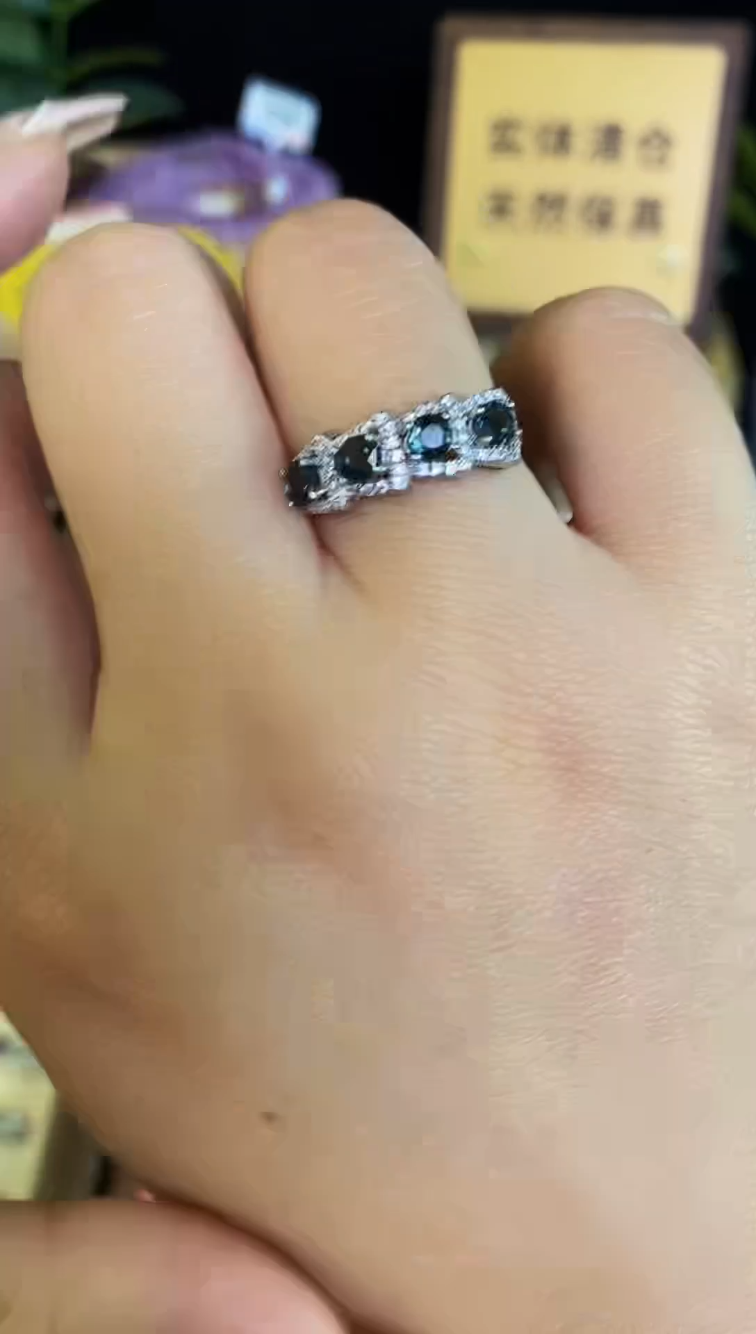 【闪购商品】蓝宝石戒指银S925镶嵌戒指