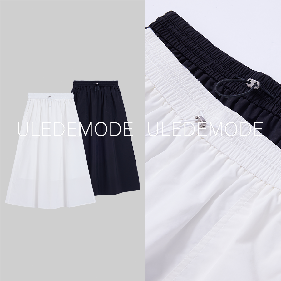 日本三醋酸A字松紧腰半裙*LM425