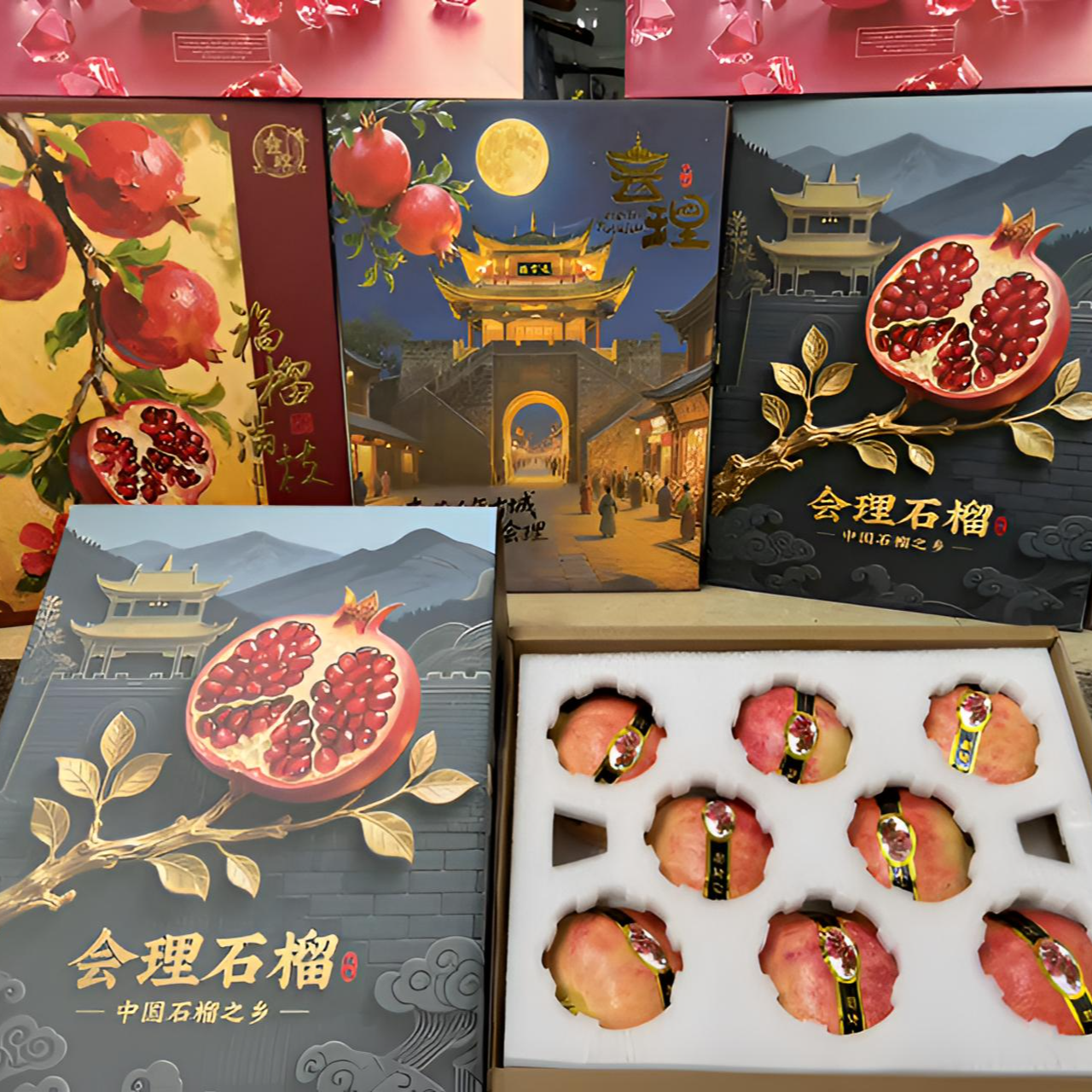 <精品果礼盒>大凉山会理新鲜软籽石榴精品果礼盒7.5斤