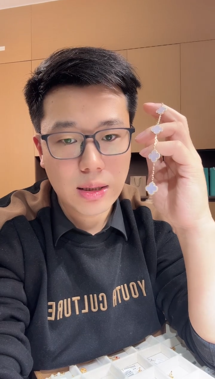 【闪购商品】玛瑙/玉髓手链18K金镶嵌紫色k黄，五花手链GHJ