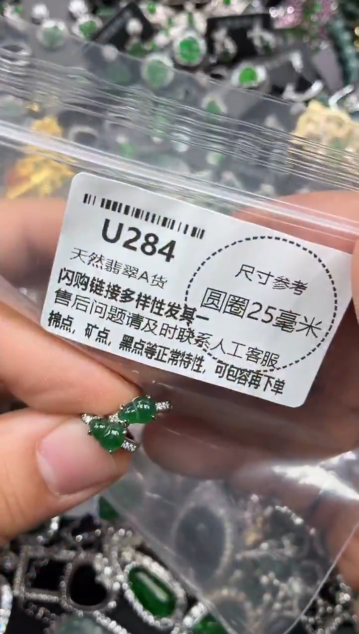 颈饰未镶嵌翡翠U284耳扣