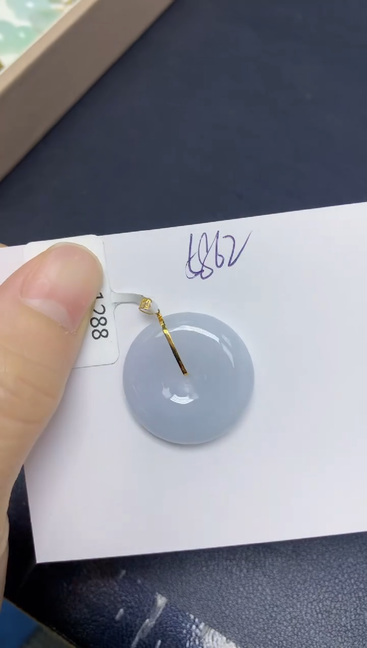 【闪购商品】翡翠挂件18K金镶嵌 天然翡翠A货