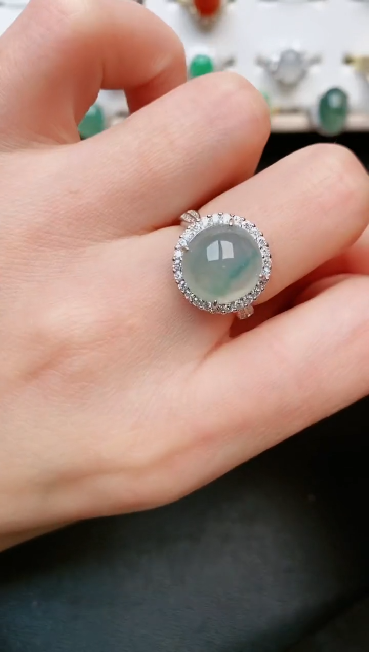 【闪购商品】翡翠戒指银S925镶嵌....