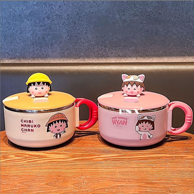 【陈稳稳】小丸子不锈钢带盖泡面杯