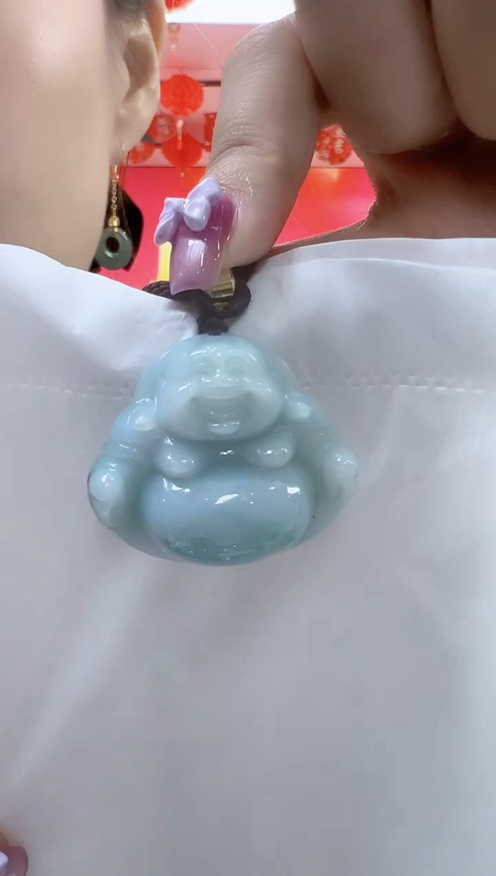 翡翠未镶嵌颈饰孤品佛公宽35高30厚12