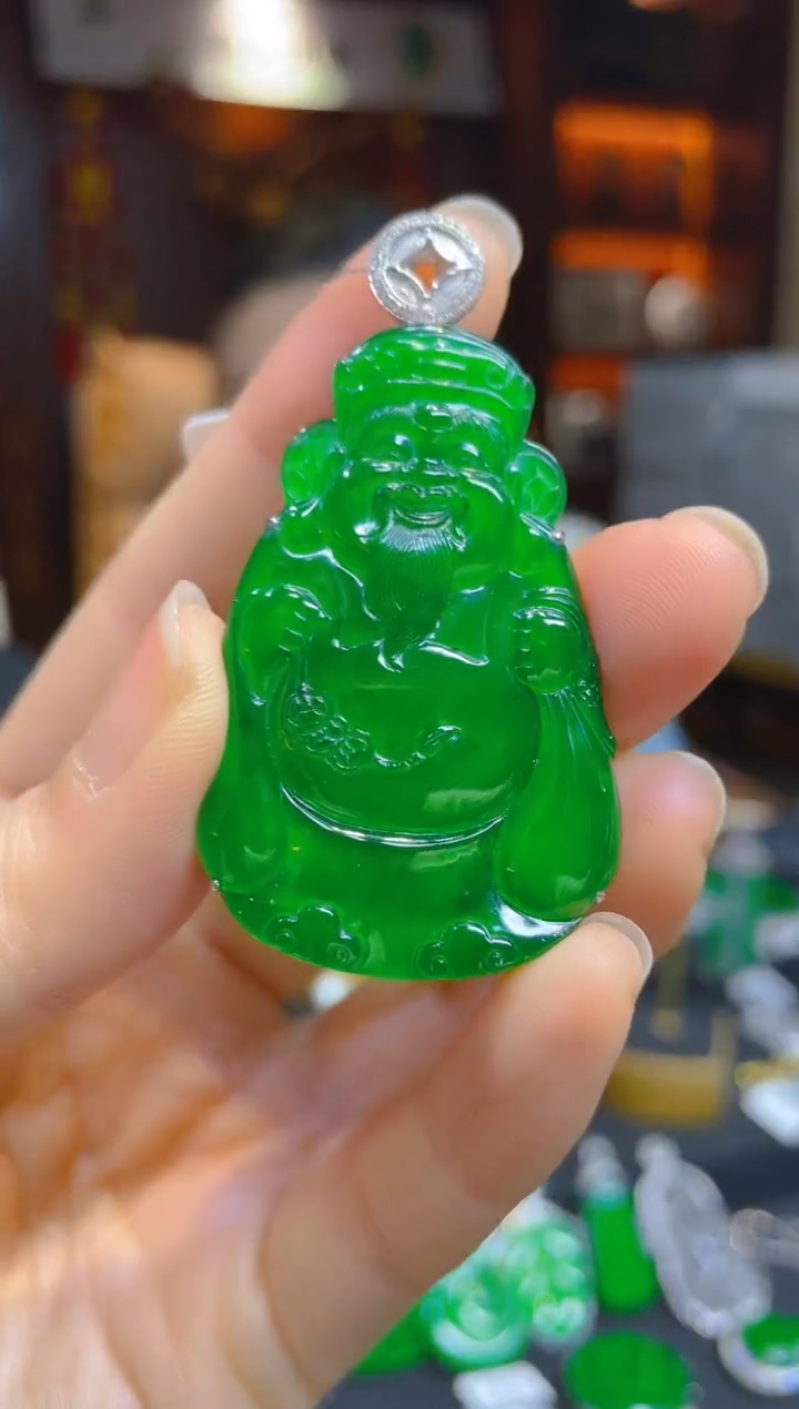 【闪购商品】翡翠颈饰18K金镶嵌119165天然A货翡翠行长