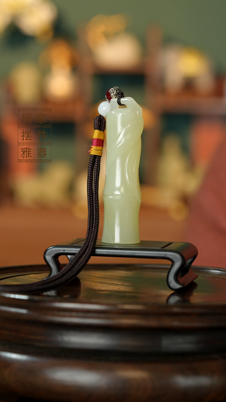 玉《大叶竹节》摆件