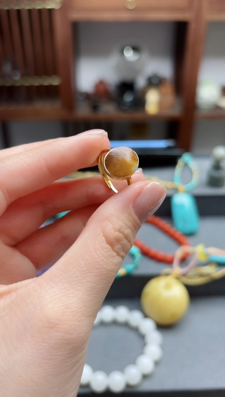 【闪购商品】和田玉戒指银S925镶嵌和田玉戒指LZYS