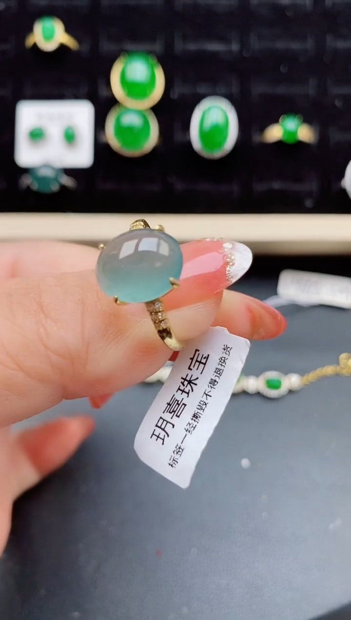 【闪购商品】翡翠戒指银S925镶嵌12121