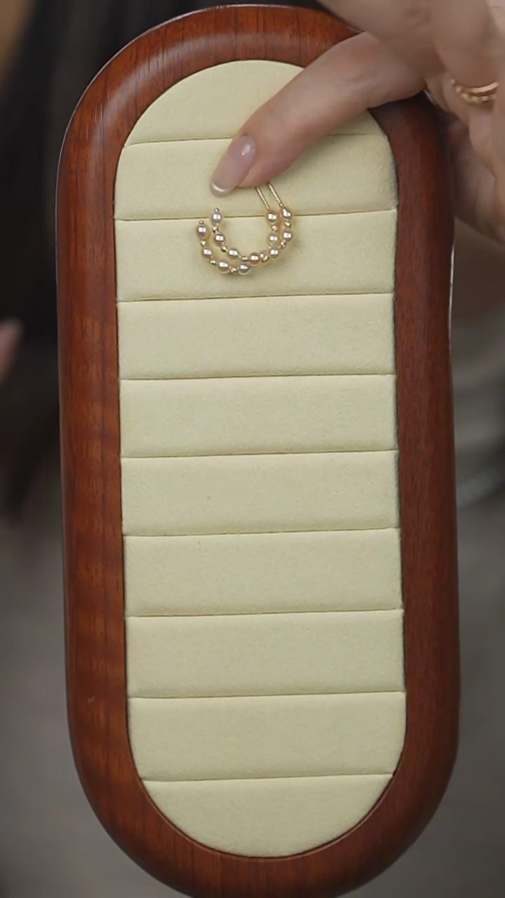 【闪购商品】海水珍珠耳饰18K金镶嵌混彩羽黄金耳圈3-4