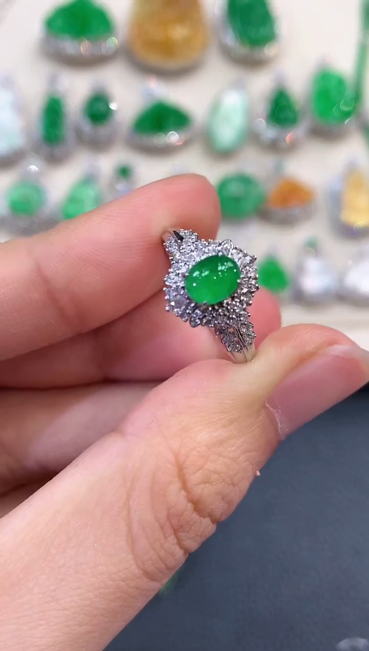 【闪购商品】翡翠戒指18K金镶嵌D42    