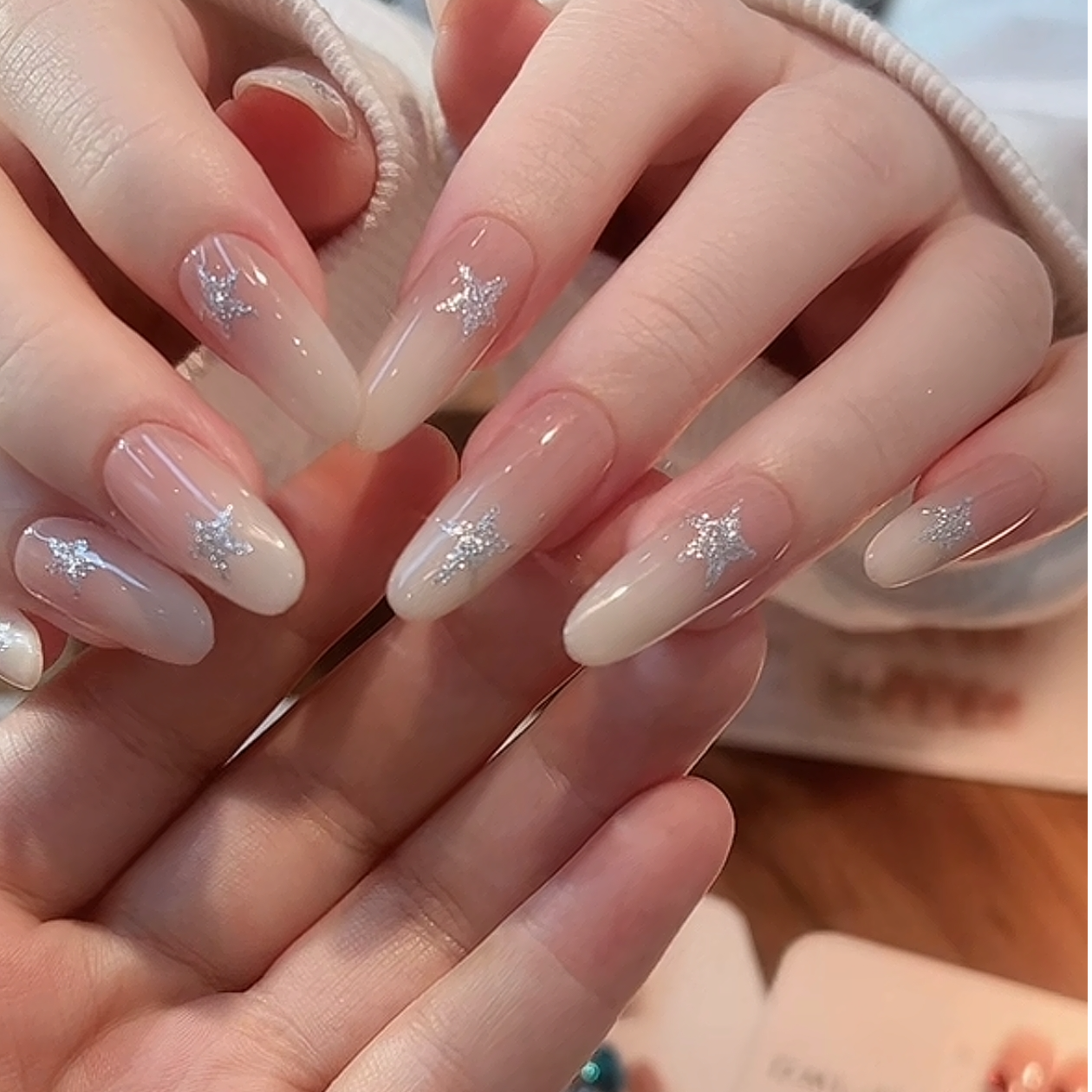 丹蜜琳 【星星】铂金胶手绘 纯手工轻奢高级订制 穿戴甲