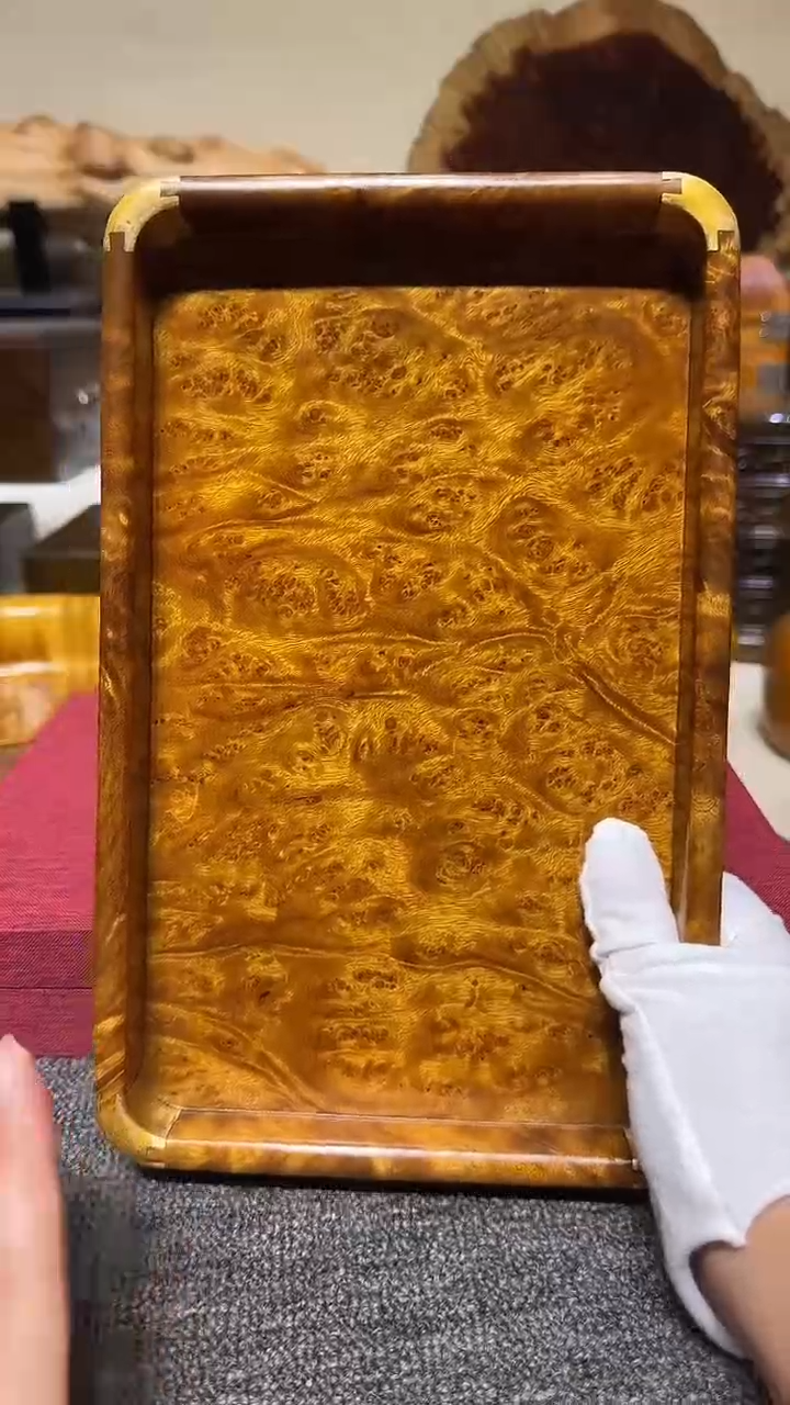 帝王之木：满留疤文承盘 长27宽17高3cm