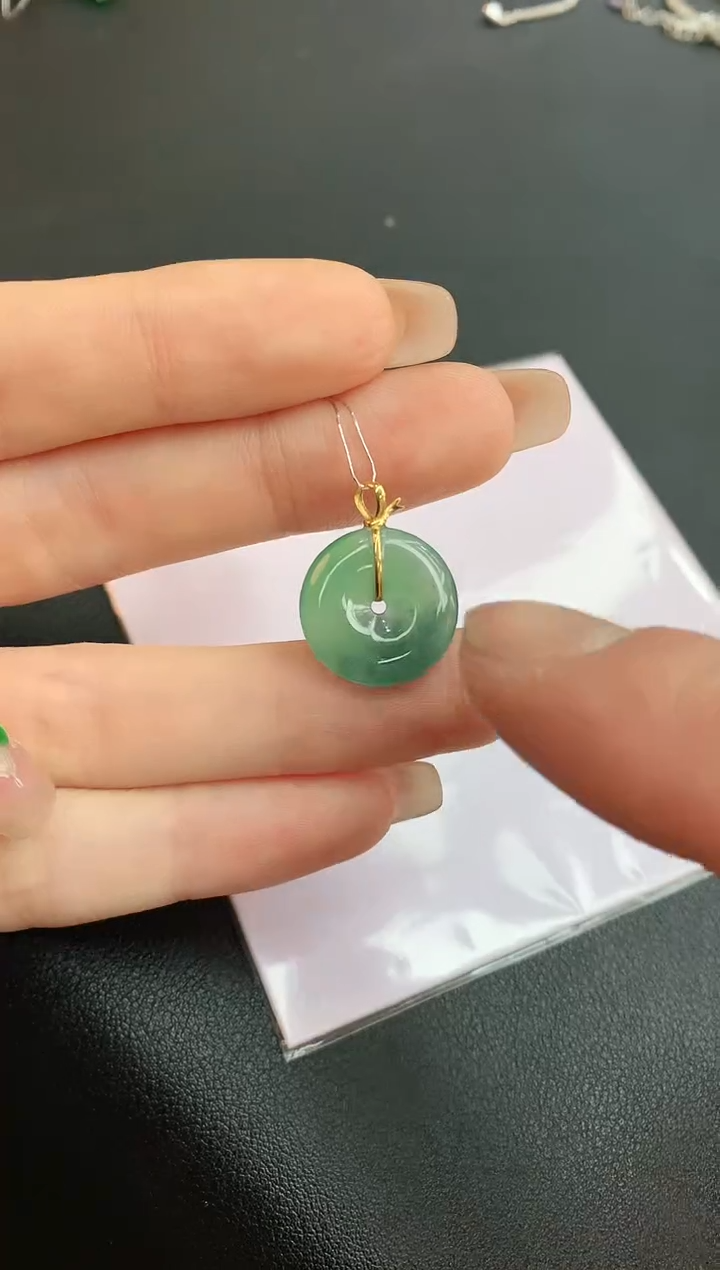 【闪购商品】翡翠颈饰18K金镶嵌赠礼盒证书 珍珍