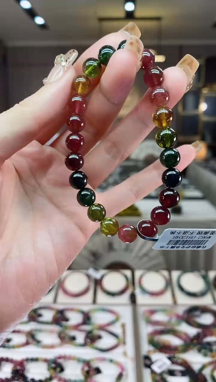 【闪购商品】碧玺单圈手串8mm+未镶嵌一物一证dan
