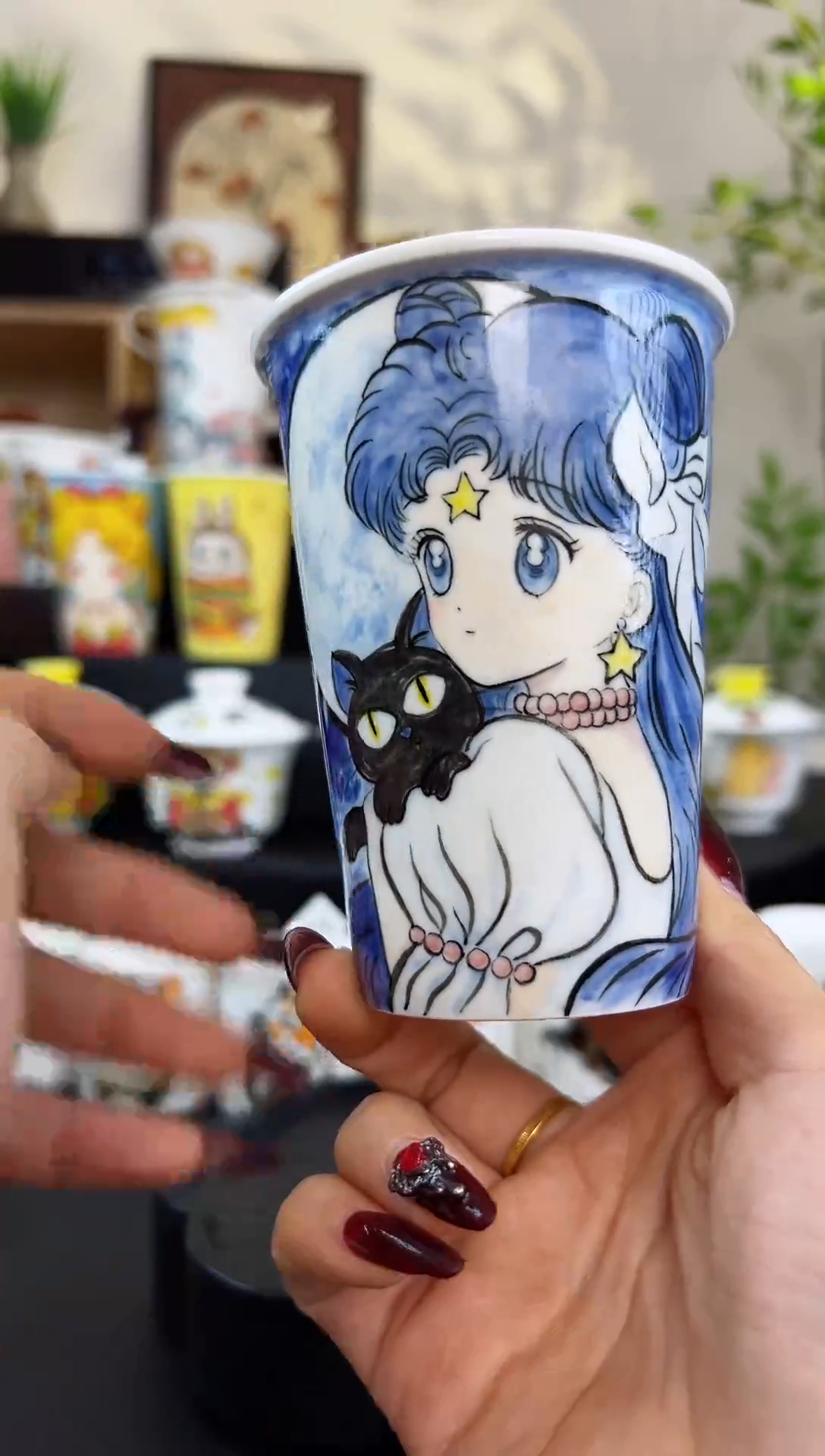 【闪购商品】摆件笙笙漫 手工手绘陶瓷杯杯