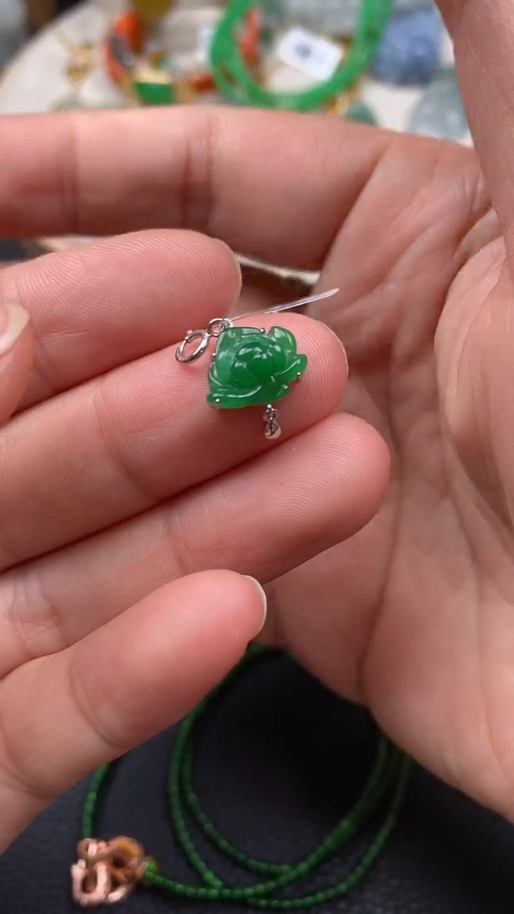 【闪购商品】翡翠颈饰18K金镶嵌翡翠净货26765