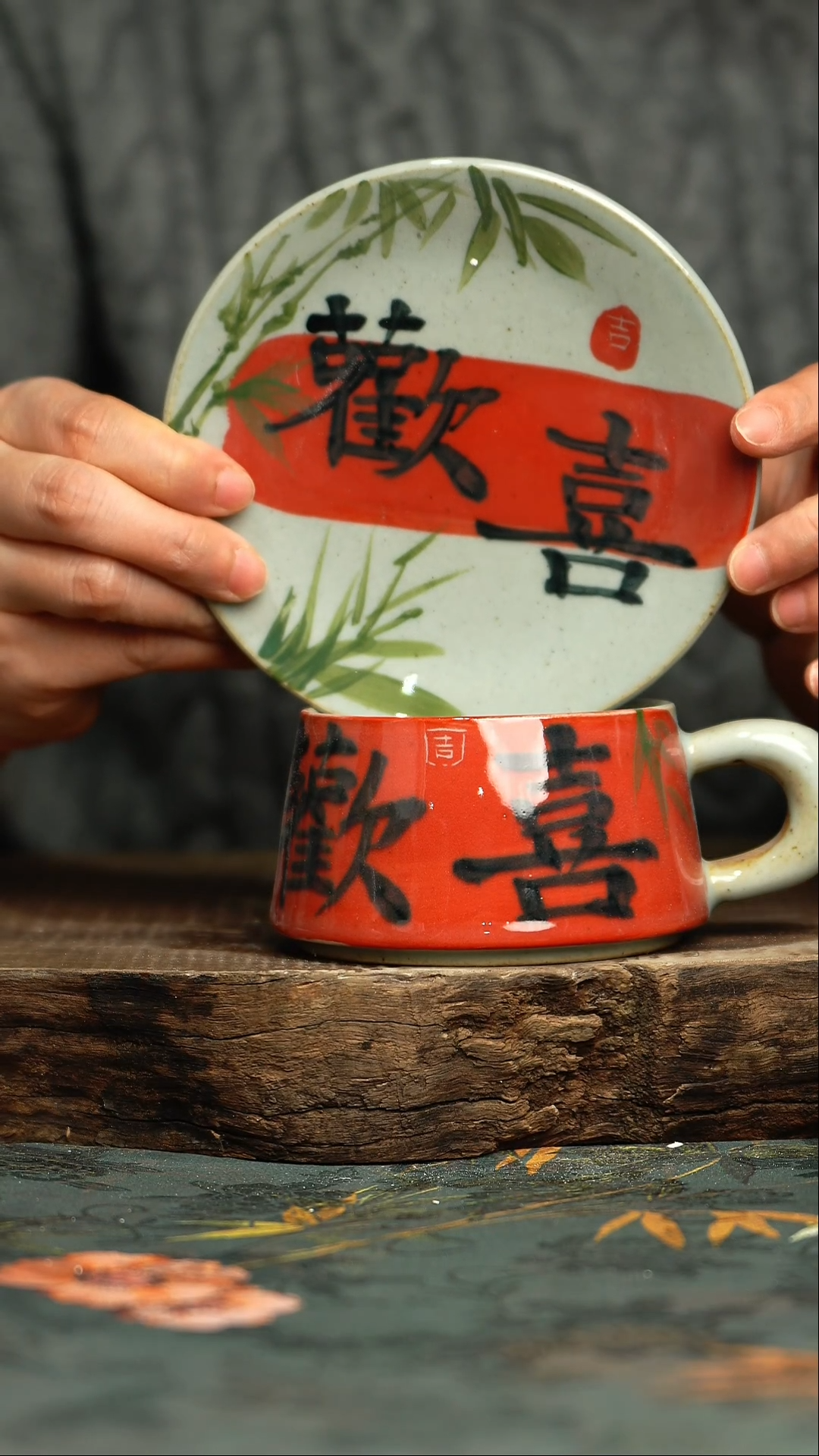 【闪购商品】杯釉下彩手工手绘同款陶器