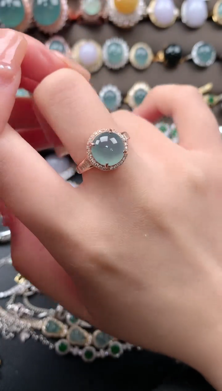 【闪购商品】翡翠戒指银S925镶嵌52141