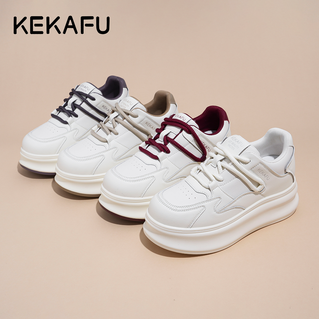 KEKAFU/珂卡芙【隐形增高6CM】柔软舒适时尚2025四季百搭小白鞋