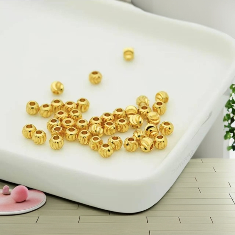 （禧福专属）I8K经典2.5mm螺纹皮花珠可任意DIY散珠配件（一颗）