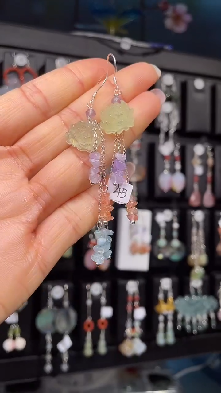 未镶嵌葡萄石耳饰蓝*姐蓝小姐